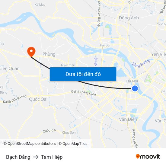 Bạch Đằng to Tam Hiệp map