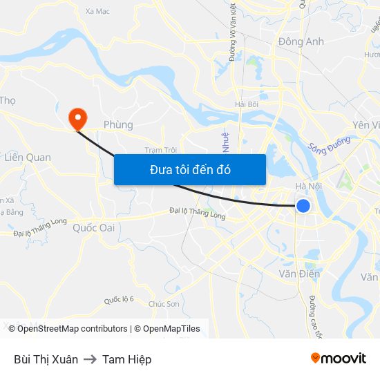 Bùi Thị Xuân to Tam Hiệp map