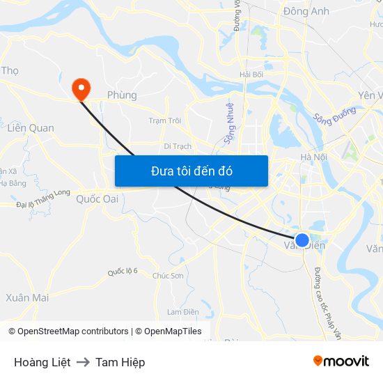 Hoàng Liệt to Tam Hiệp map