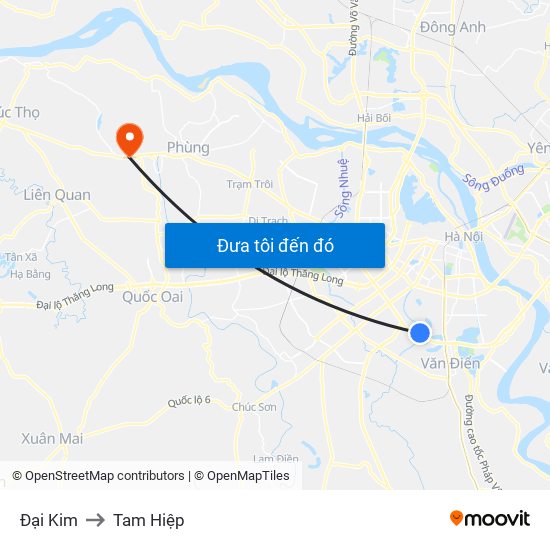 Đại Kim to Tam Hiệp map