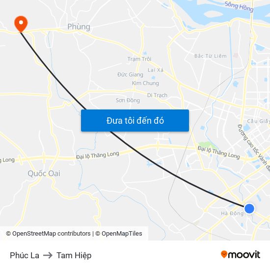 Phúc La to Tam Hiệp map