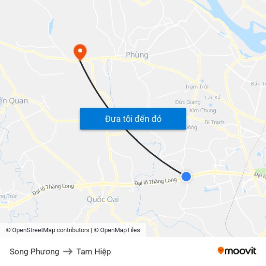 Song Phương to Tam Hiệp map