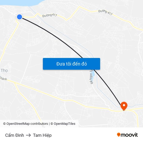 Cẩm Đình to Tam Hiệp map
