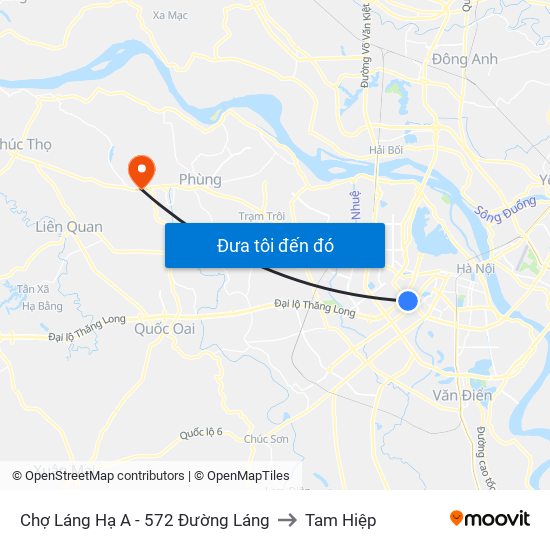 Chợ Láng Hạ A - 572 Đường Láng to Tam Hiệp map