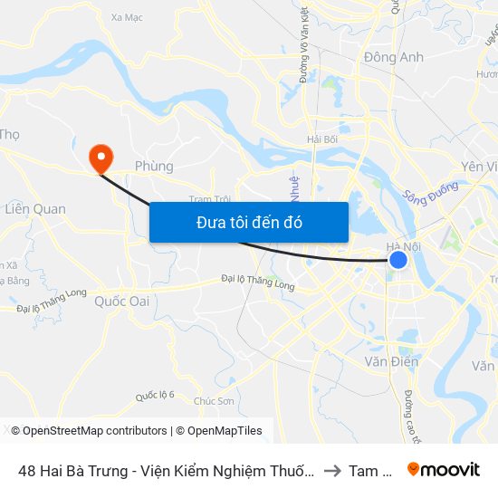 48 Hai Bà Trưng - Viện Kiểm Nghiệm Thuốc Trung Ương to Tam Hiệp map