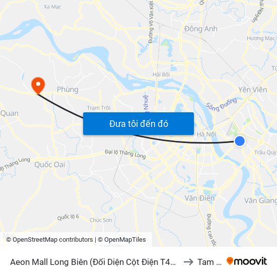 Aeon Mall Long Biên (Đối Diện Cột Điện T4a/2a-B Đường Cổ Linh) to Tam Hiệp map