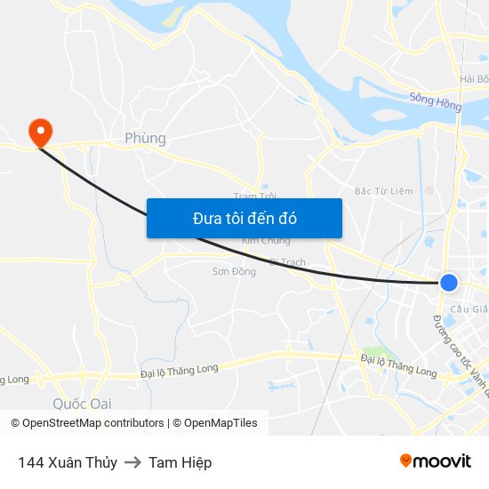 Gần Nhà Sách Sư Phạm (Đại Học Sư Phạm Hà Nội) - 136 Xuân Thủy to Tam Hiệp map