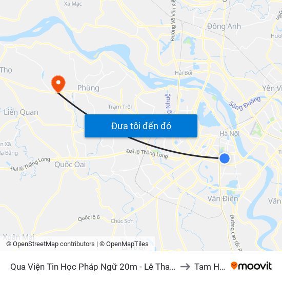 Qua Viện Tin Học Pháp Ngữ 20m - Lê Thanh Nghị to Tam Hiệp map