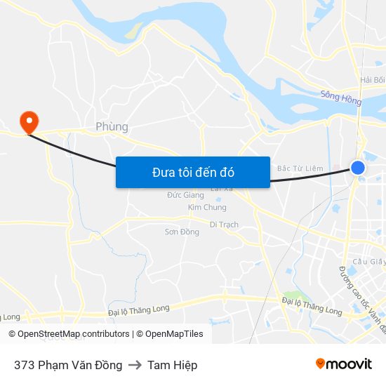 373 Phạm Văn Đồng to Tam Hiệp map