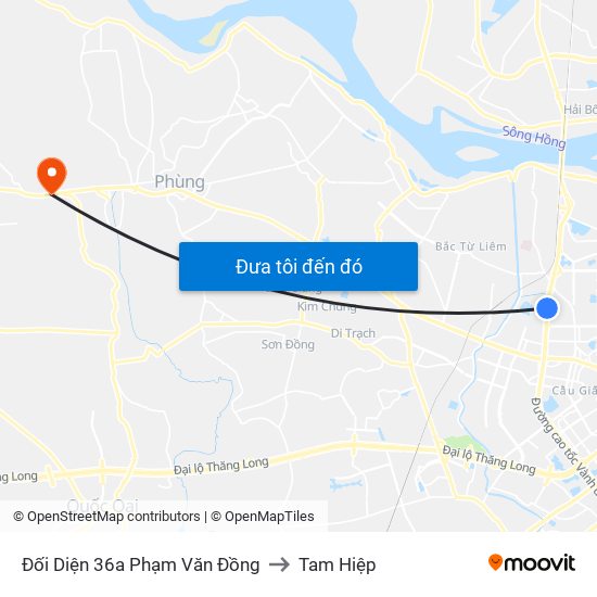 Chung Cư Greenstars- Phạm Văn Đồng to Tam Hiệp map