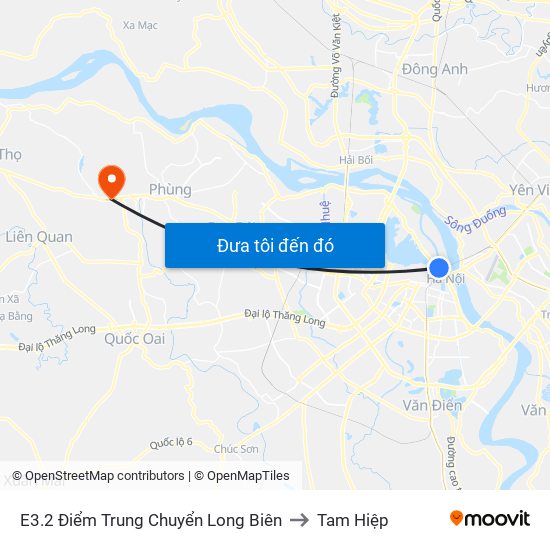 E3.2 Điểm Trung Chuyển Long Biên to Tam Hiệp map