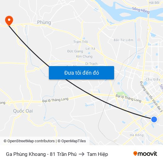 Ga Phùng Khoang - 81 Trần Phú to Tam Hiệp map