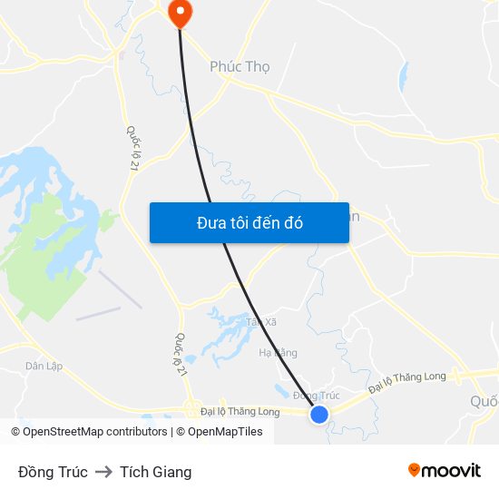 Đồng Trúc to Tích Giang map