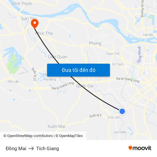 Đồng Mai to Tích Giang map