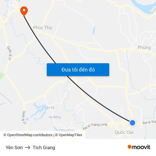 Yên Sơn to Tích Giang map