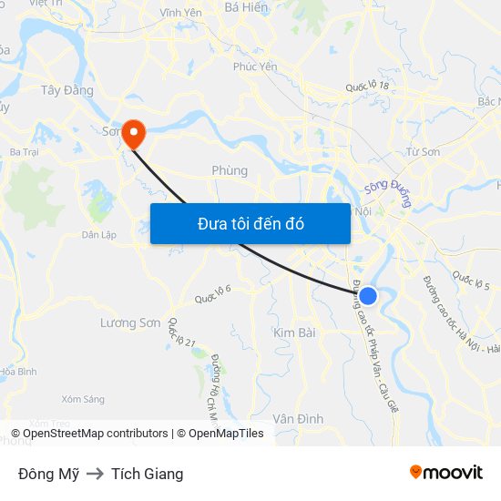 Đông Mỹ to Tích Giang map