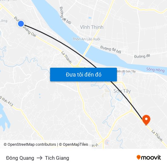 Đông Quang to Tích Giang map