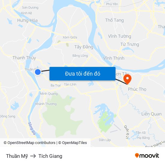 Thuần Mỹ to Tích Giang map