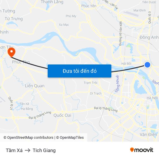 Tầm Xá to Tích Giang map