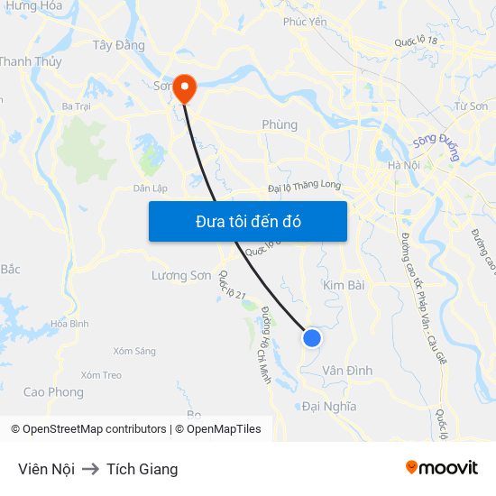 Viên Nội to Tích Giang map