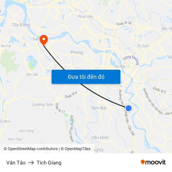 Vân Tảo to Tích Giang map