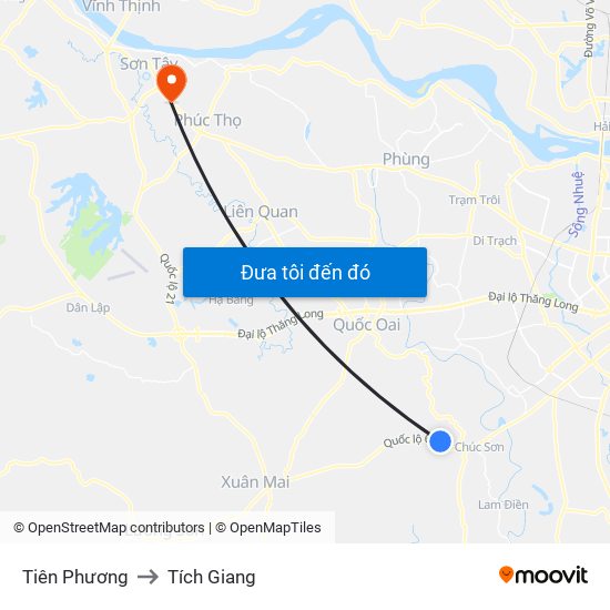 Tiên Phương to Tích Giang map