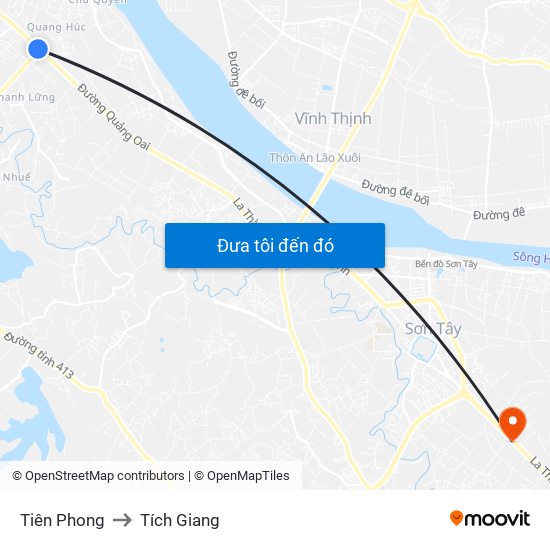 Tiên Phong to Tích Giang map