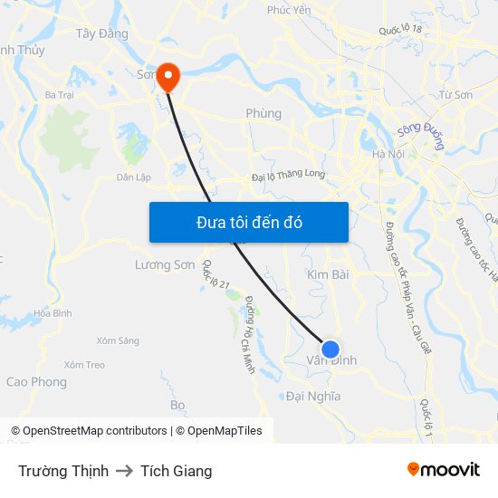 Trường Thịnh to Tích Giang map