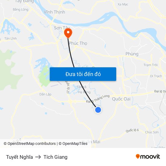 Tuyết Nghĩa to Tích Giang map