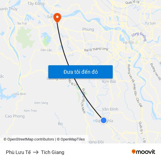 Phù Lưu Tế to Tích Giang map