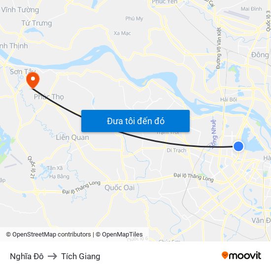 Nghĩa Đô to Tích Giang map