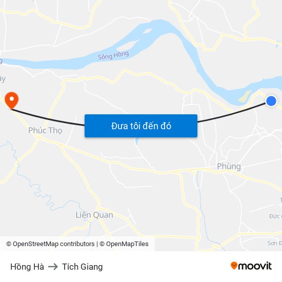 Hồng Hà to Tích Giang map