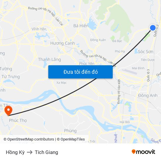 Hồng Kỳ to Tích Giang map