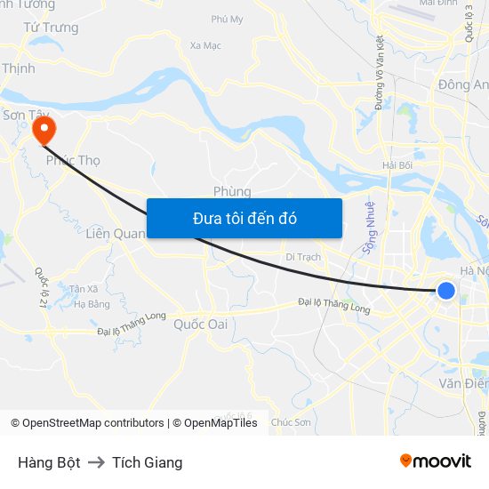 Hàng Bột to Tích Giang map