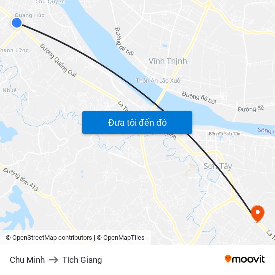 Chu Minh to Tích Giang map