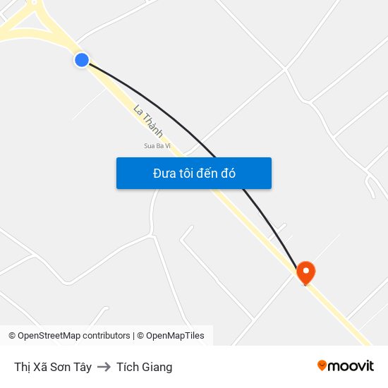 Thị Xã Sơn Tây to Tích Giang map