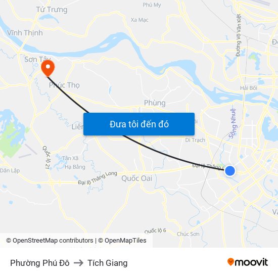 Phường Phú Đô to Tích Giang map