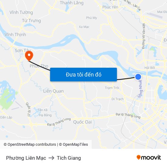 Phường Liên Mạc to Tích Giang map