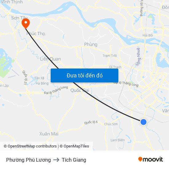 Phường Phú Lương to Tích Giang map