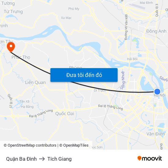 Quận Ba Đình to Tích Giang map