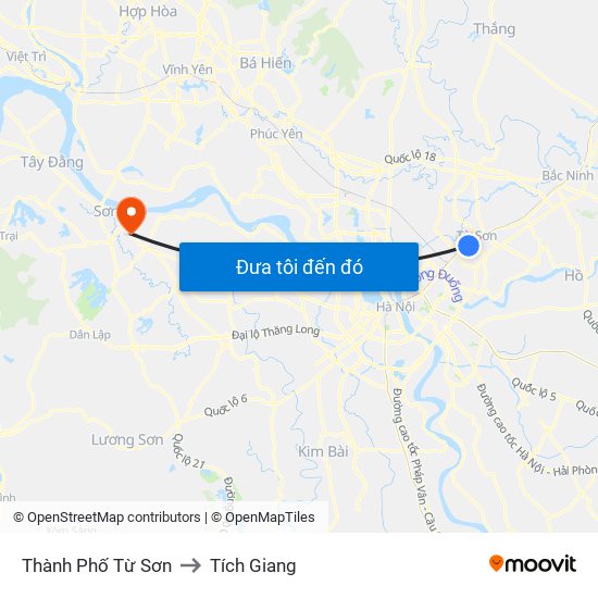 Thành Phố Từ Sơn to Tích Giang map
