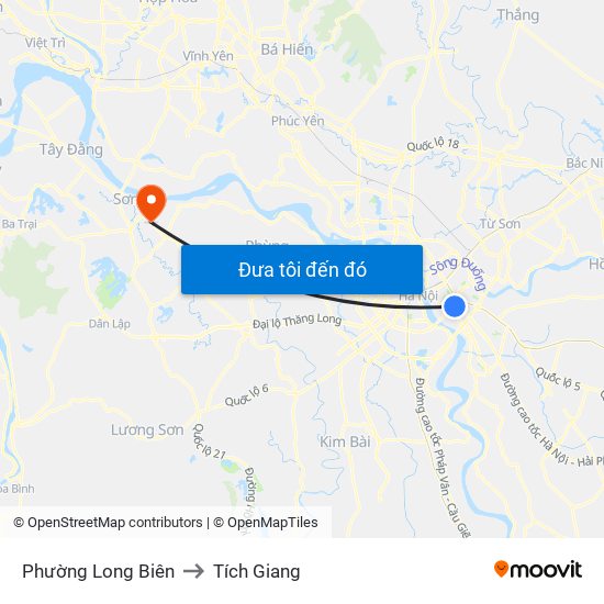 Phường Long Biên to Tích Giang map