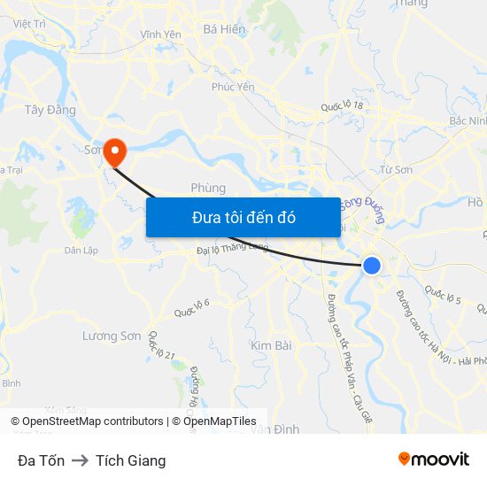 Đa Tốn to Tích Giang map