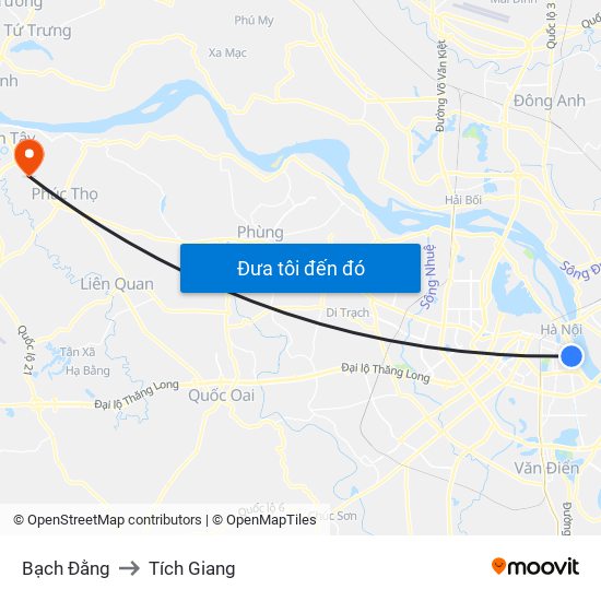 Bạch Đằng to Tích Giang map