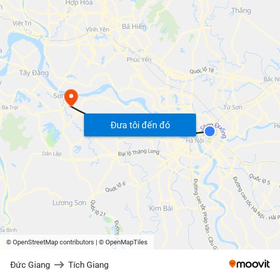 Đức Giang to Tích Giang map