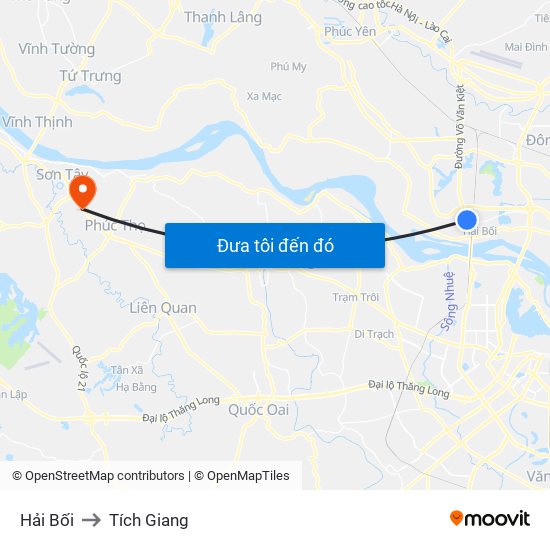 Hải Bối to Tích Giang map