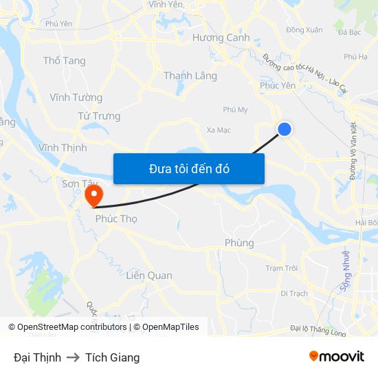 Đại Thịnh to Tích Giang map