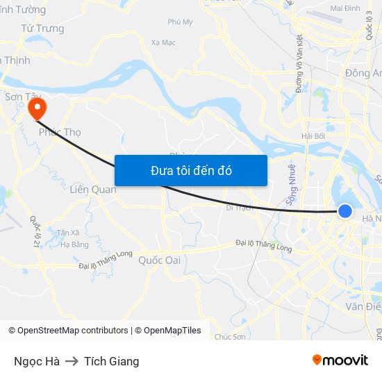 Ngọc Hà to Tích Giang map