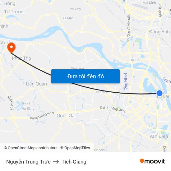 Nguyễn Trung Trực to Tích Giang map