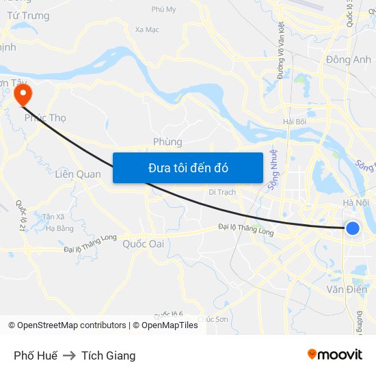 Phố Huế to Tích Giang map